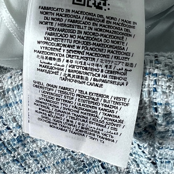 NEW Guess Blue & White Plaid Tweed Crop Top - Picture 6 of 11